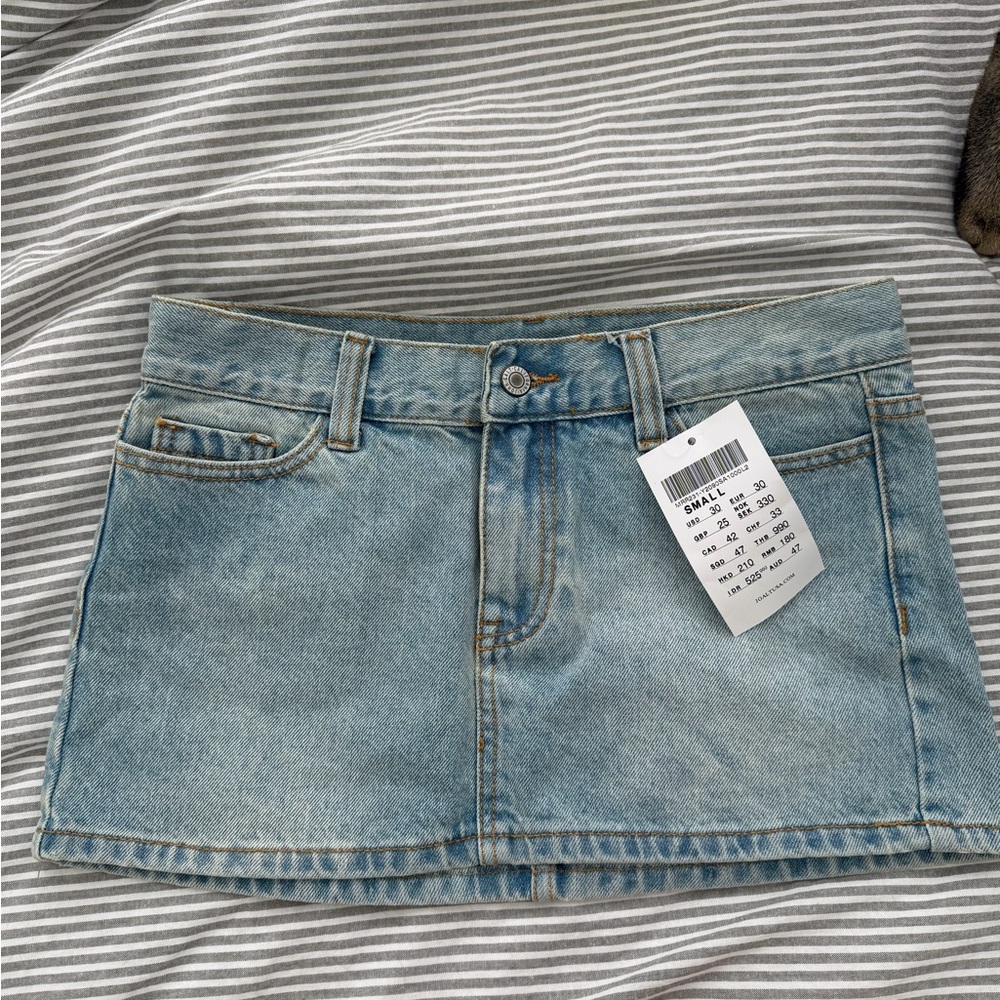 Brandy Melville Light Blue Denim Mini Skirt